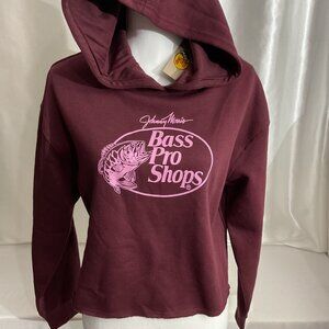 Johnny Morris Bass Pro Shops Burgundy Hoodie S/P Cotton Blend For Women